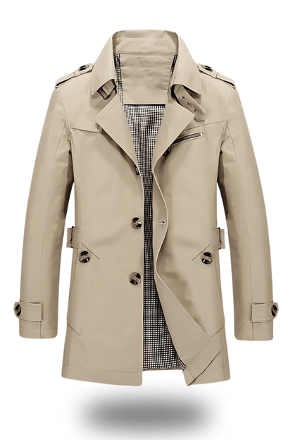 Manteau Trench Homme Brun Clair Classique - PanierRoyale