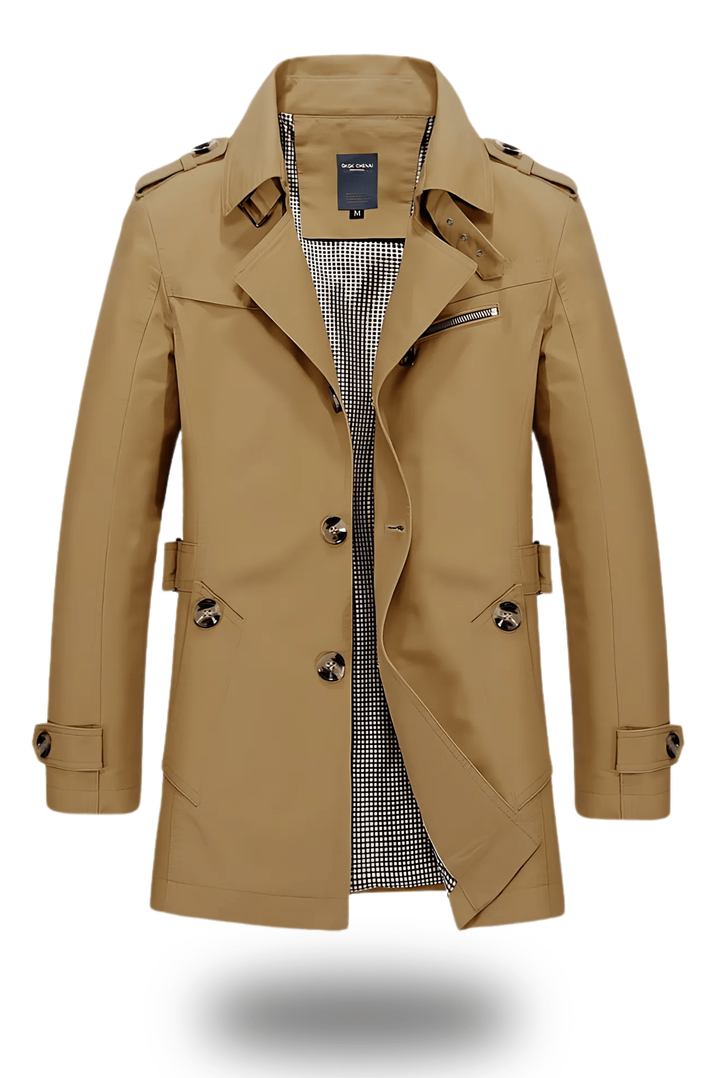 Manteau Trench Homme Brun Clair Classique