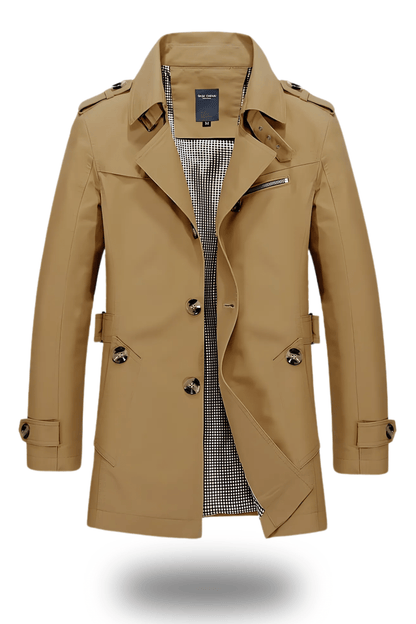 Manteau Trench Homme Brun Clair Classique