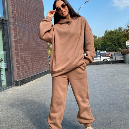 Survêtement Femme Jogging avec Hoodie et Pantalon de Sport