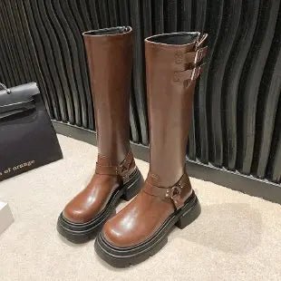 Bottes D'hiver À Boucles | Talons Carrés