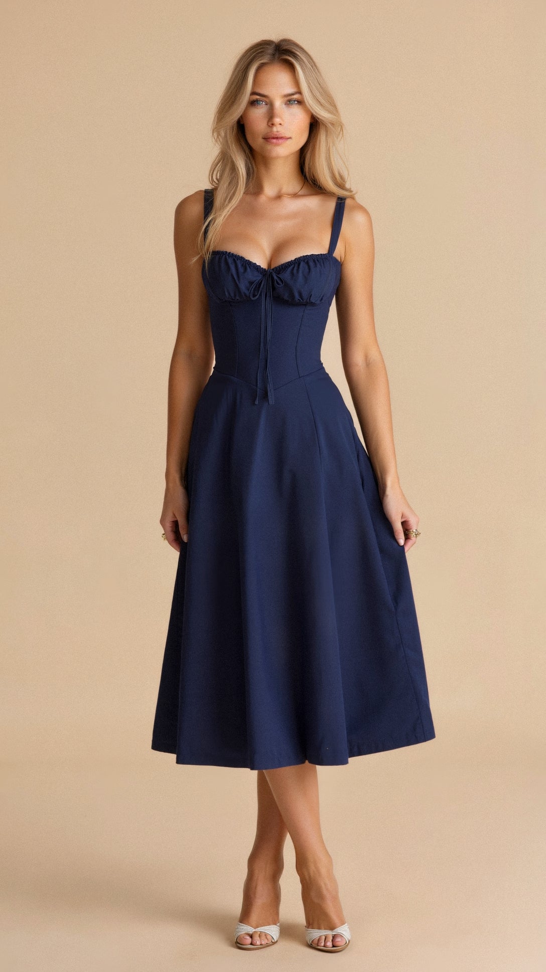 Robe Féminine Chic en Tissu Léger avec Jupe Flottante - PanierRoyale