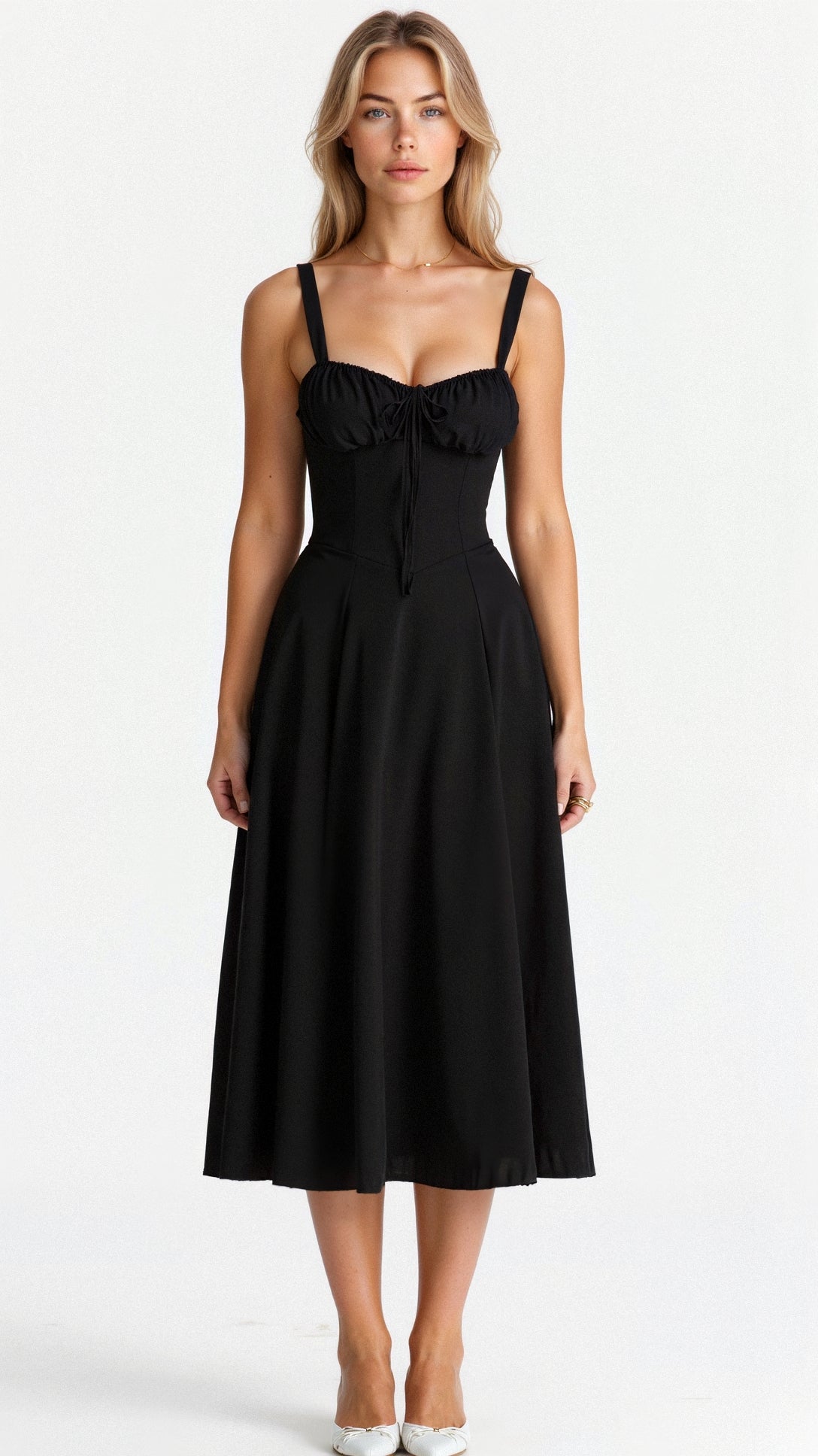 Robe Féminine Chic en Tissu Léger avec Jupe Flottante