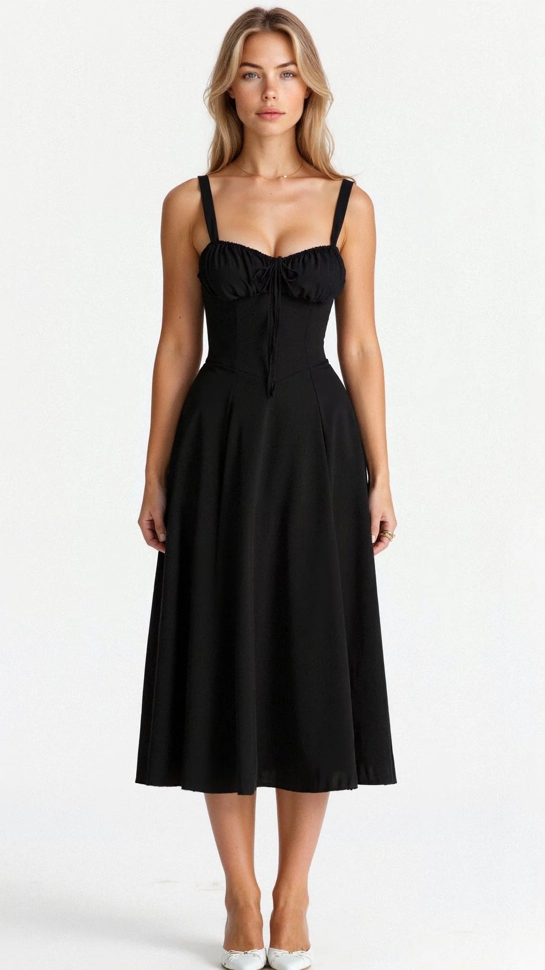 Robe de Soirée Chic pour Femme - Robe Longue Dos Nu et Décolleté Plunging