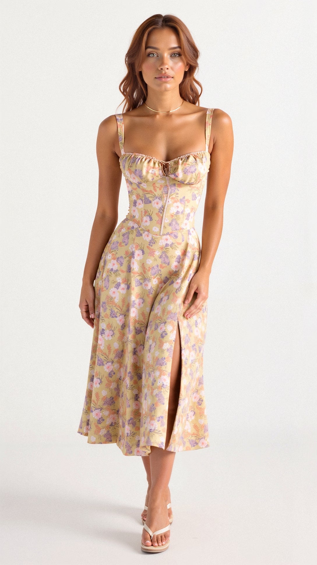 Robe Féminine Chic en Tissu Léger avec Jupe Flottante