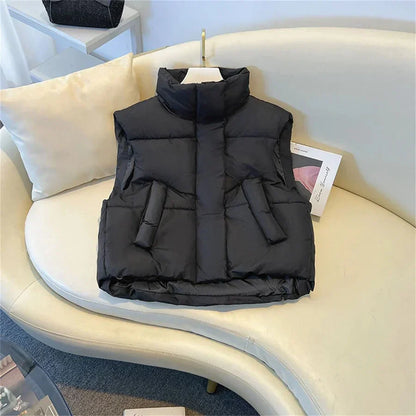 Gilet Femme Col Montant Élégant Zippé