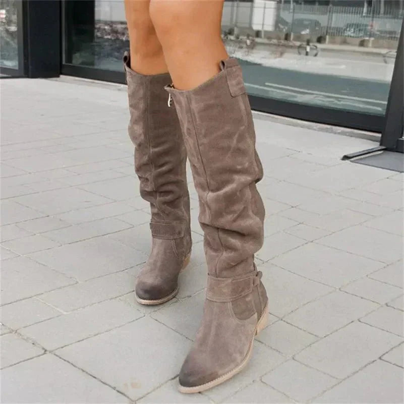 Bottes Femmes Hautes à Talon avec Fermeture Éclair