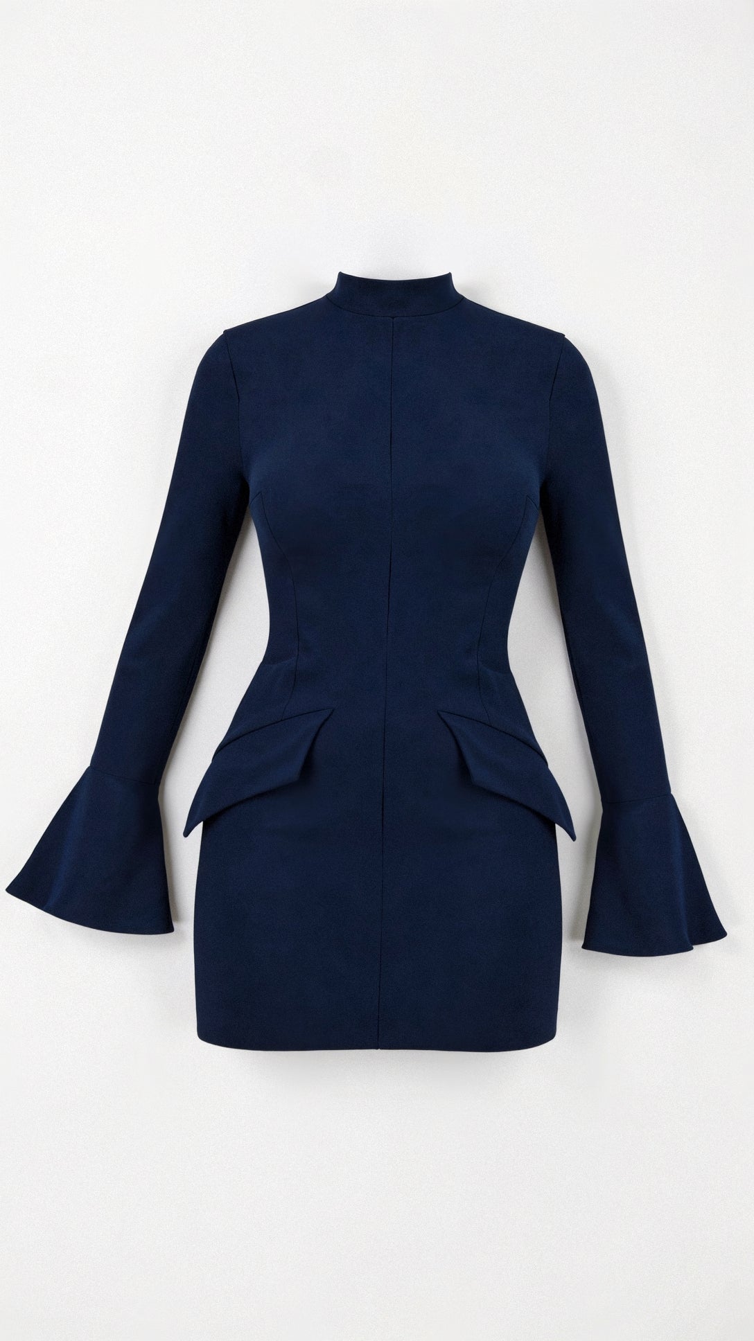 Robe Élégante Noire pour Femme d'Affaires à Manches Longues
