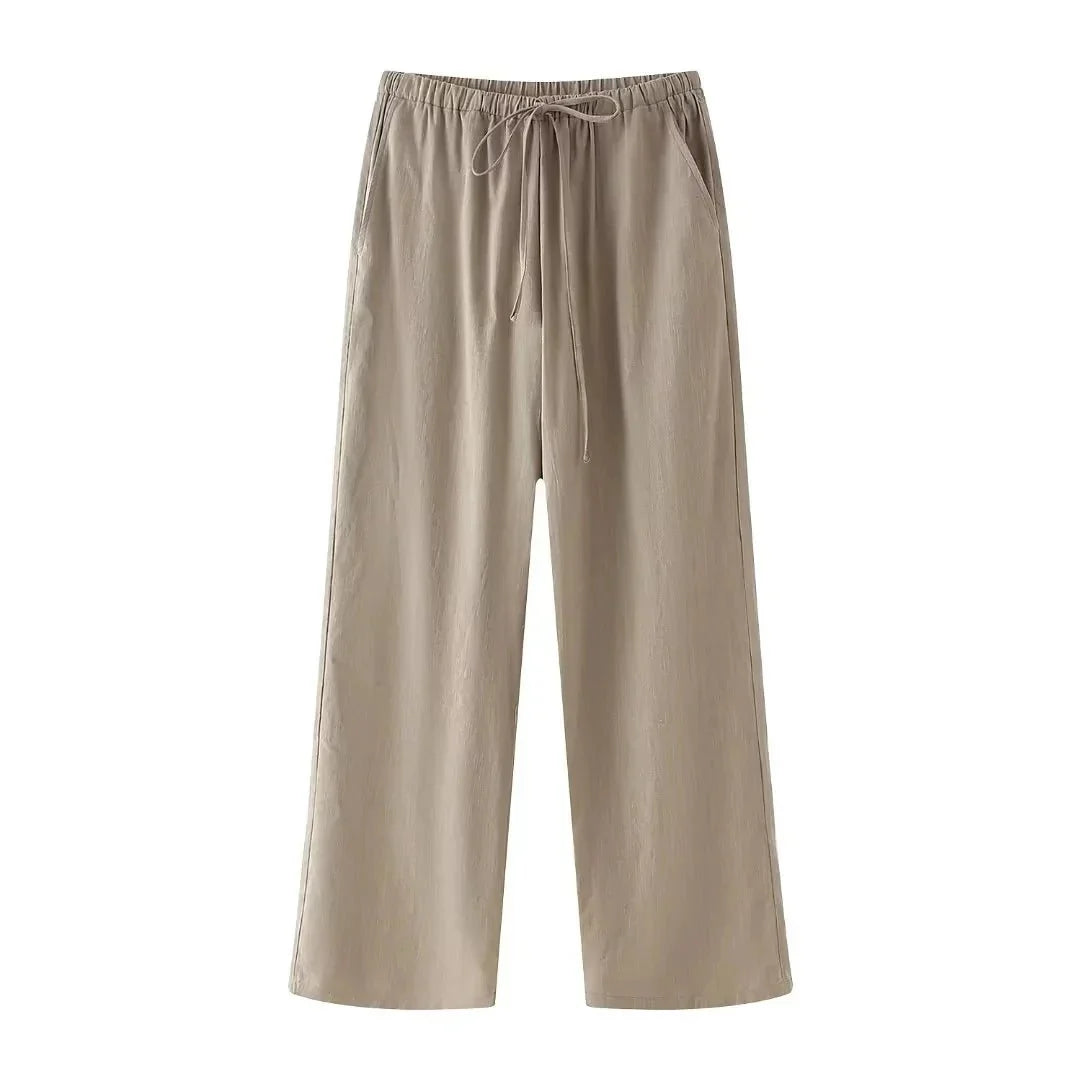 Pantalon Large et Tunique Femme avec Ceinture pour Un Style Décontracté