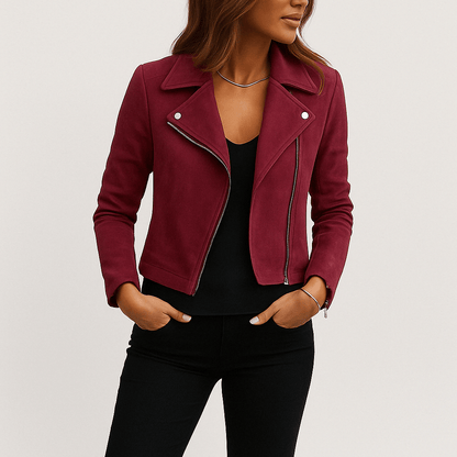 Blouson Cuir Élégant et Chic pour Femme