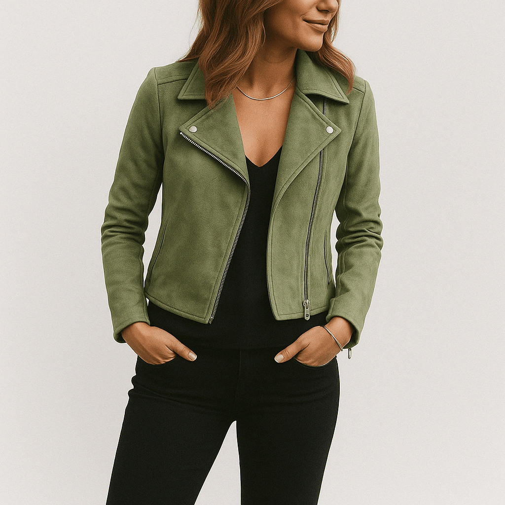 Blouson Cuir Vintage avec Fermeture Éclair - BerlinGlamour