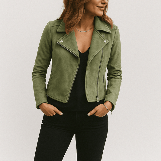 Blouson Cuir Vintage avec Fermeture Éclair - BerlinGlamour