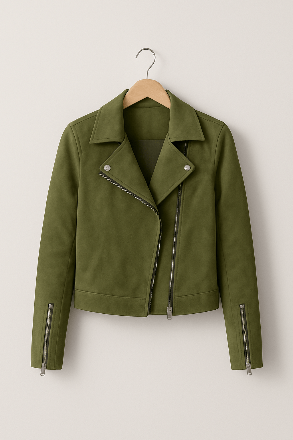 Blouson Cuir Vintage avec Fermeture Éclair