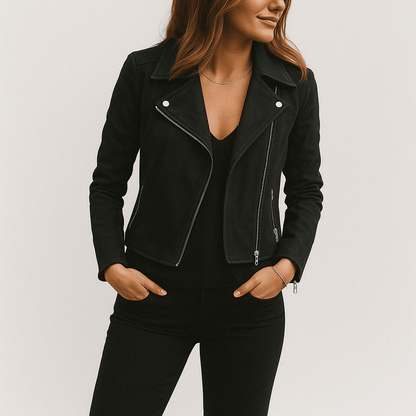 Blouson Cuir Élégant et Chic pour Femme