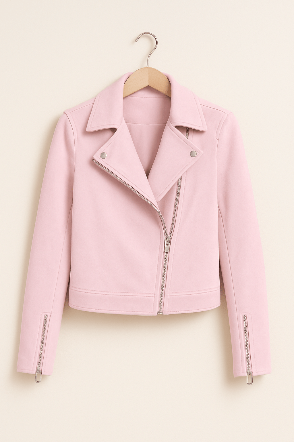 Blouson Cuir Vintage avec Fermeture Éclair