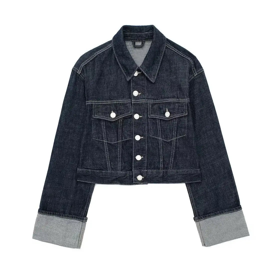 Veste Jean Femme Manches Longues Décontractée