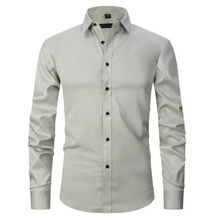 Chemise Homme Classique Manches Longues à Boutons Cachés - PanierRoyale