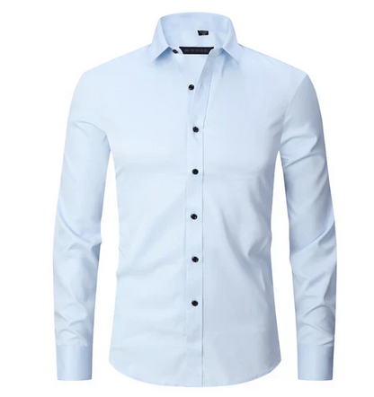 Chemise Homme Classique Manches Longues à Boutons Cachés