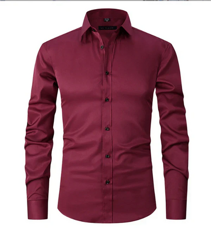 Chemise Homme Classique Manches Longues à Boutons Cachés