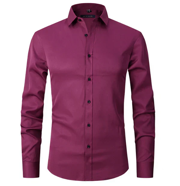 Chemise Homme Classique Manches Longues à Boutons Cachés