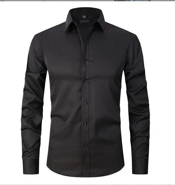 Chemise Homme Classique Manches Longues à Boutons Cachés