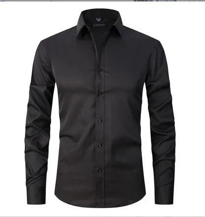Chemise Homme Classique Manches Longues à Boutons Cachés