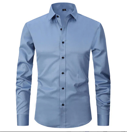 Chemise Homme Classique Manches Longues à Boutons Cachés