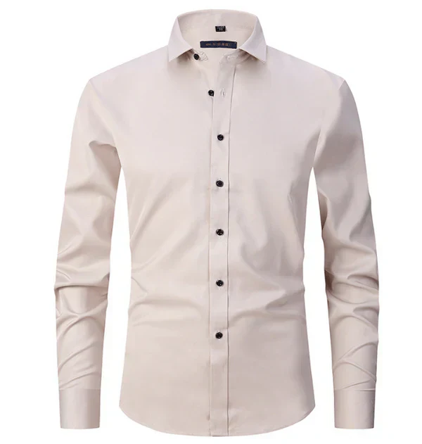 Chemise Homme Classique Manches Longues à Boutons Cachés