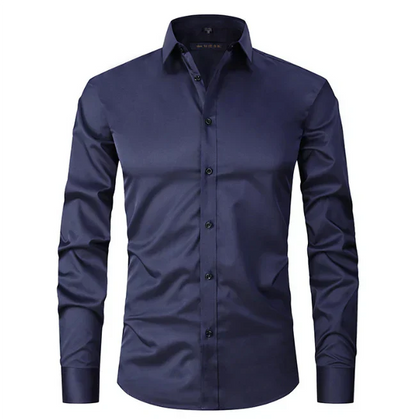 Chemise Homme Classique Manches Longues à Boutons Cachés