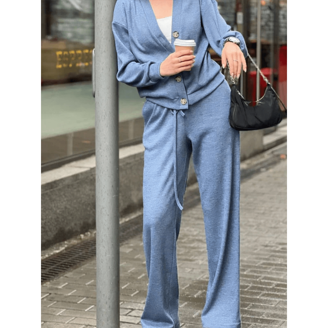 Cardigan Femme Hiver Tricoté avec Pantalon Confortable