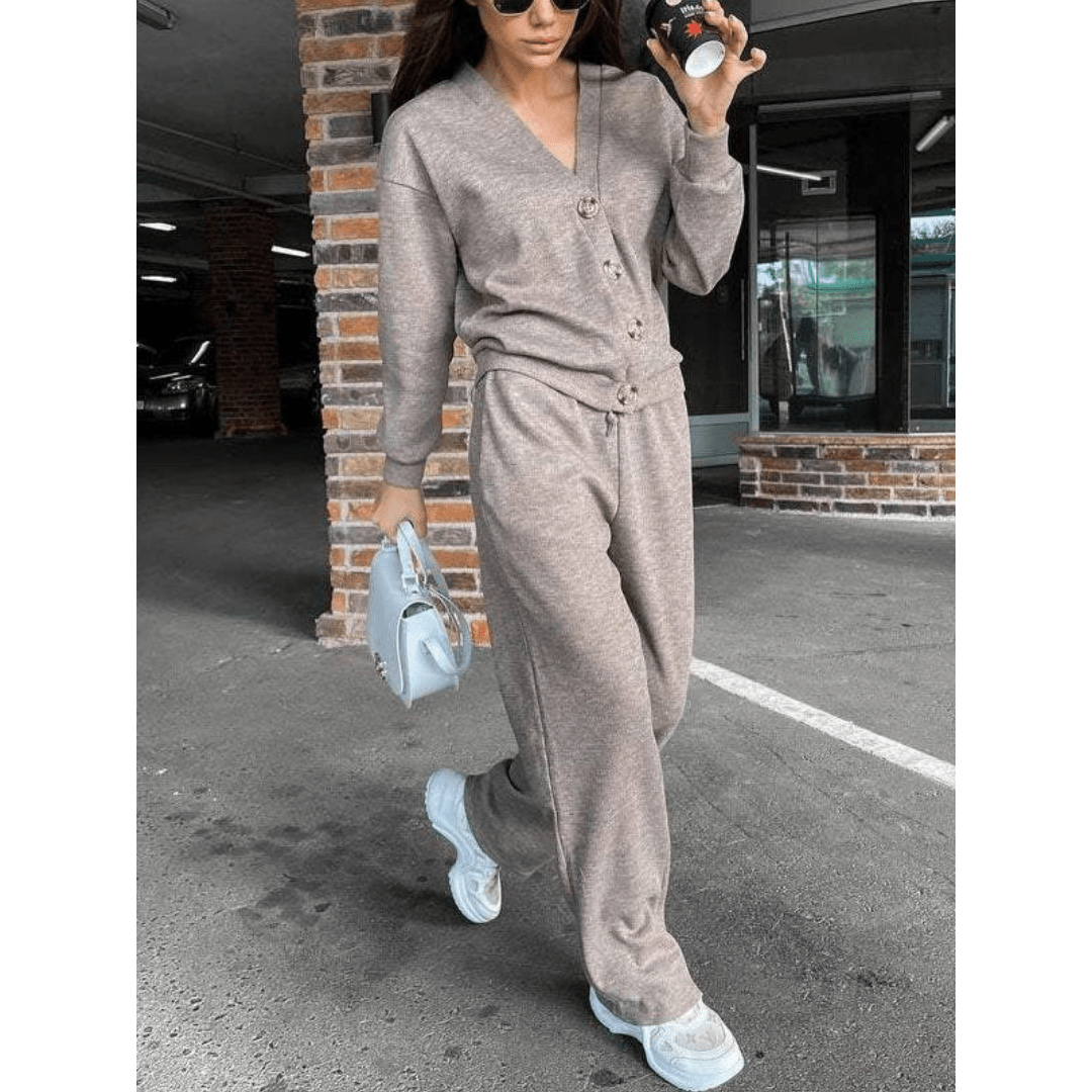 Cardigan Femme Hiver Tricoté avec Pantalon Confortable