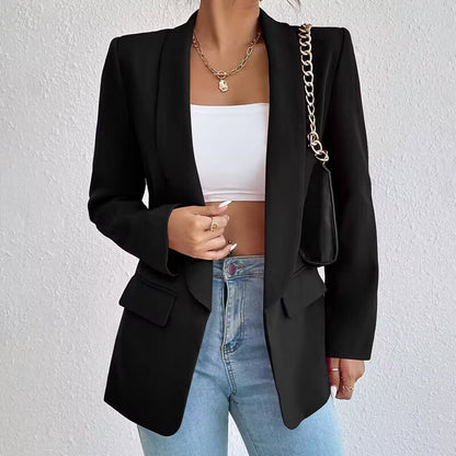 Blazer Femme Élégant Manches Longues Col V