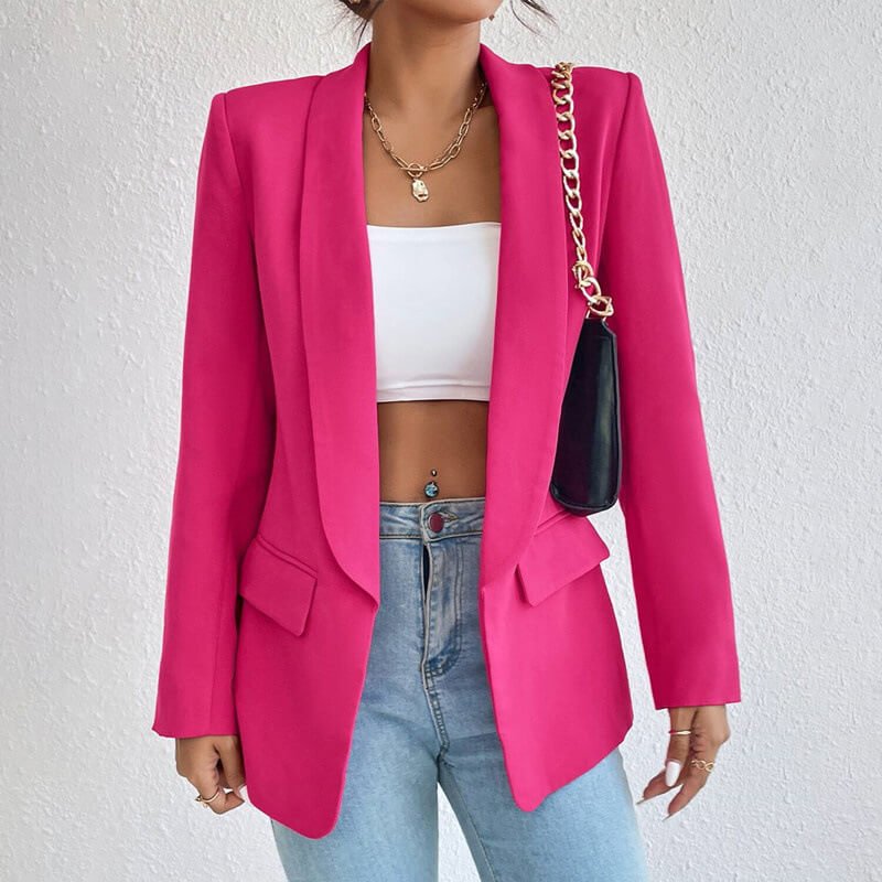 Blazer Femme Élégant Manches Longues Col V