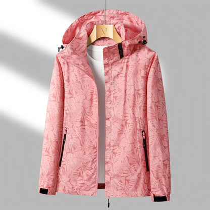 Veste Imperméable Femme à Capuche et Manches Longues