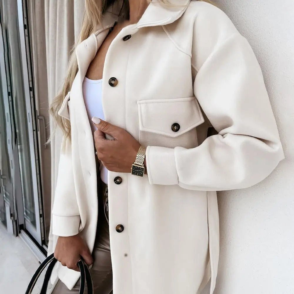 Manteau Élégant Ceinturé avec Ceinture - vue 2