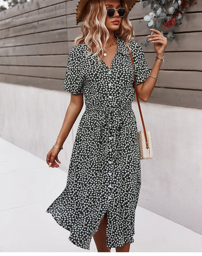 Robe Été Floraux pour Femme Legère avec Ceinture