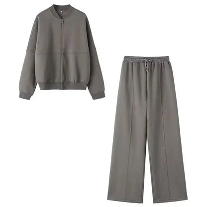 Survêtement Décontracté 2 Pièces Zip et Pantalon Large