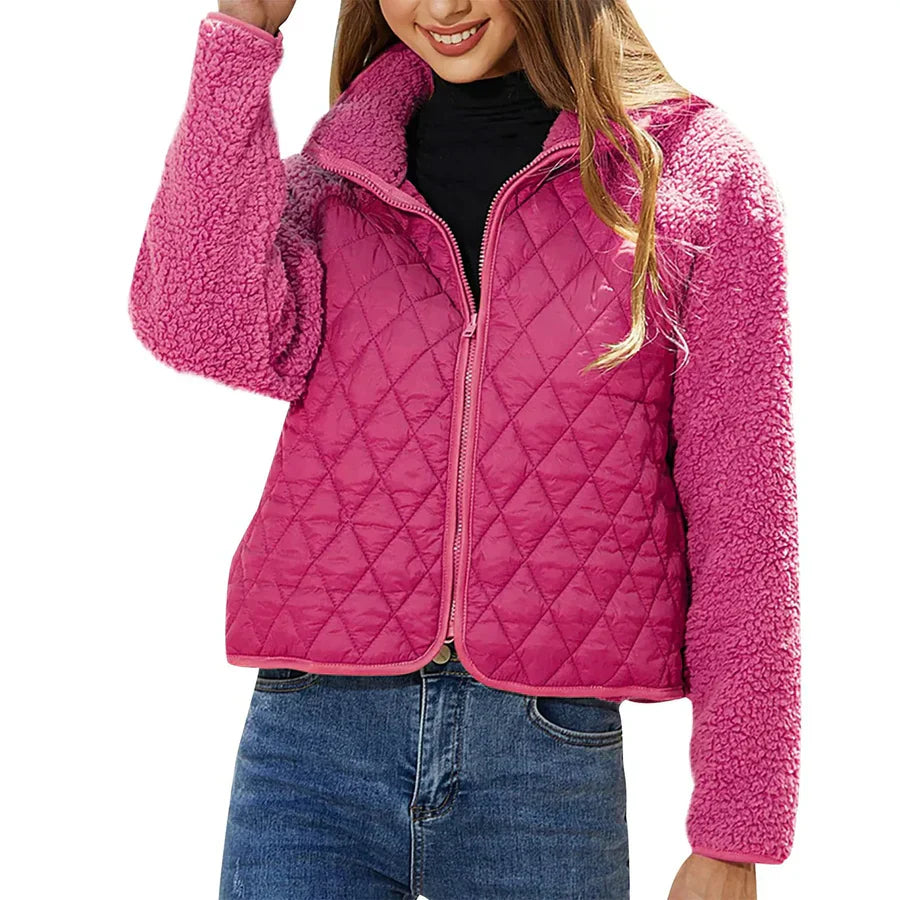 Veste Doudoune Femme Hiver Manches Longues Réversible