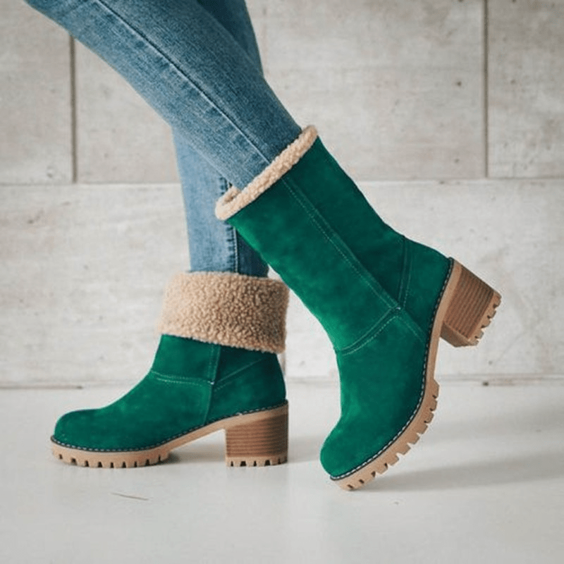 Bottes Hiver Femmes Talons Plats et Doublées - PanierRoyale