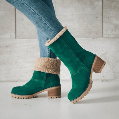 Bottes Hiver Femmes Talons Plats et Doublées - PanierRoyale