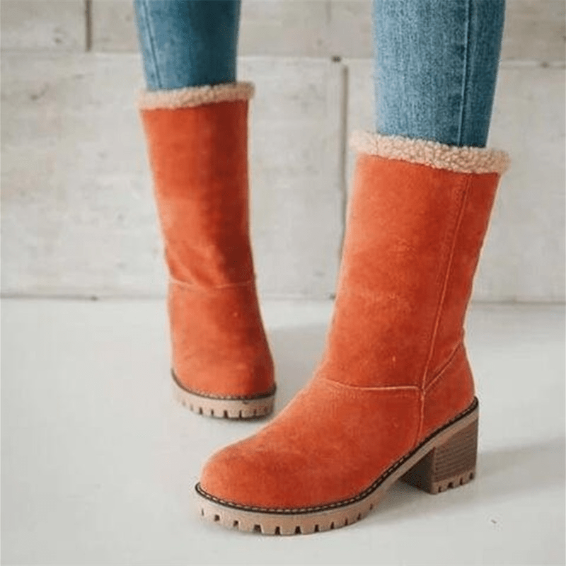 Bottes Hiver Femmes Talons Plats et Doublées