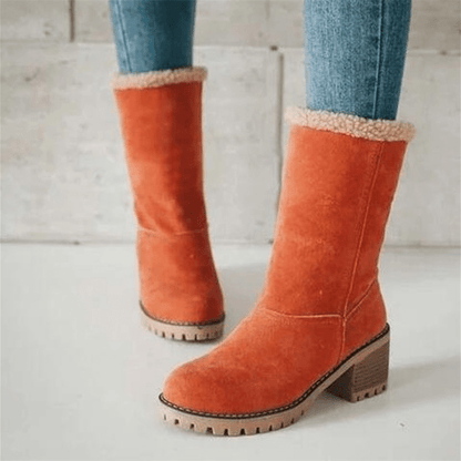 Bottes Hiver Femmes Talons Plats et Doublées