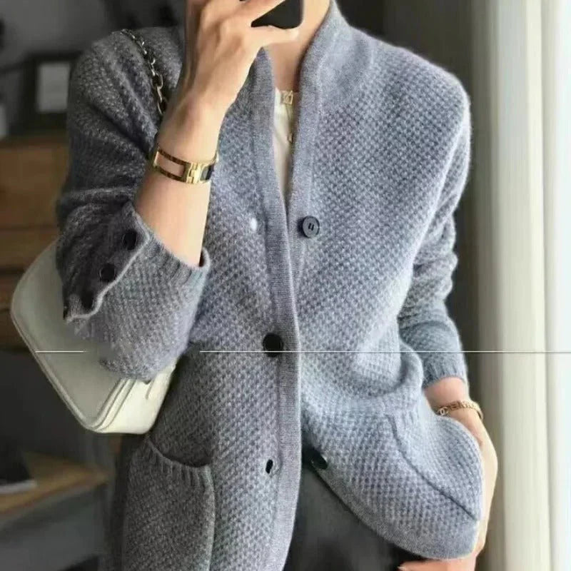 Cardigan Femme Tricot Manches Longues Élégant - PanierRoyale