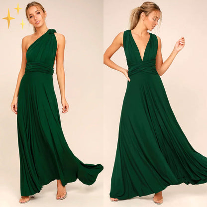 Robe Longue Femme Élégante Col V Détachable - PanierRoyale