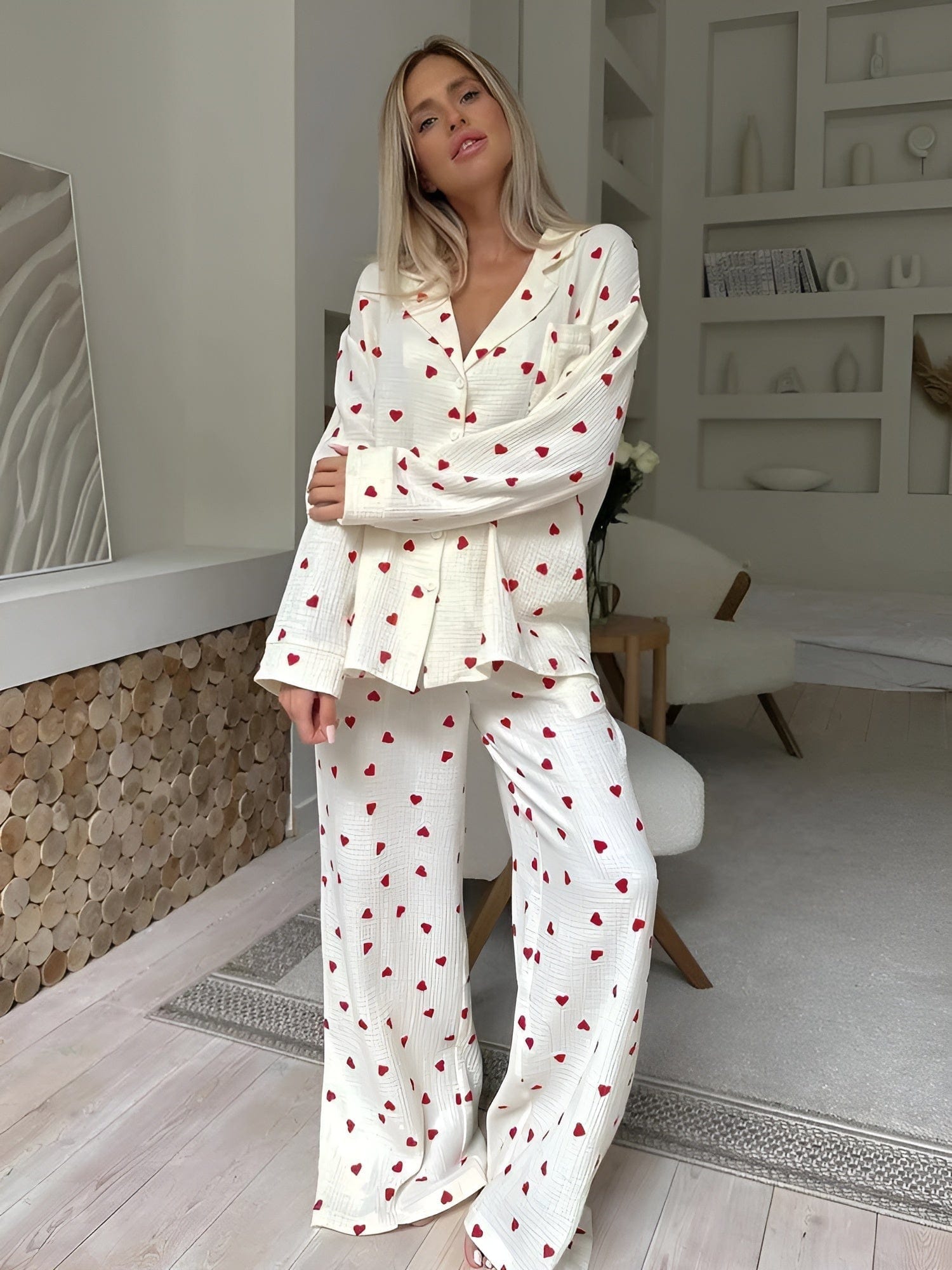 Pyjama Femme Confort Doux à Fleurs pour Domicile - PanierRoyale