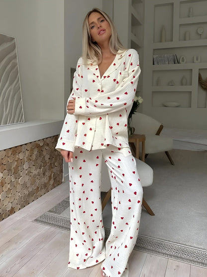 Pyjama Femme Confort Doux à Fleurs pour Domicile - PanierRoyale