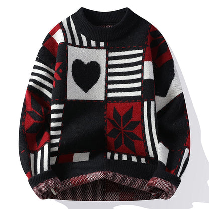 Pull Col Rond Unisexe Hiver Chaud et Coloré