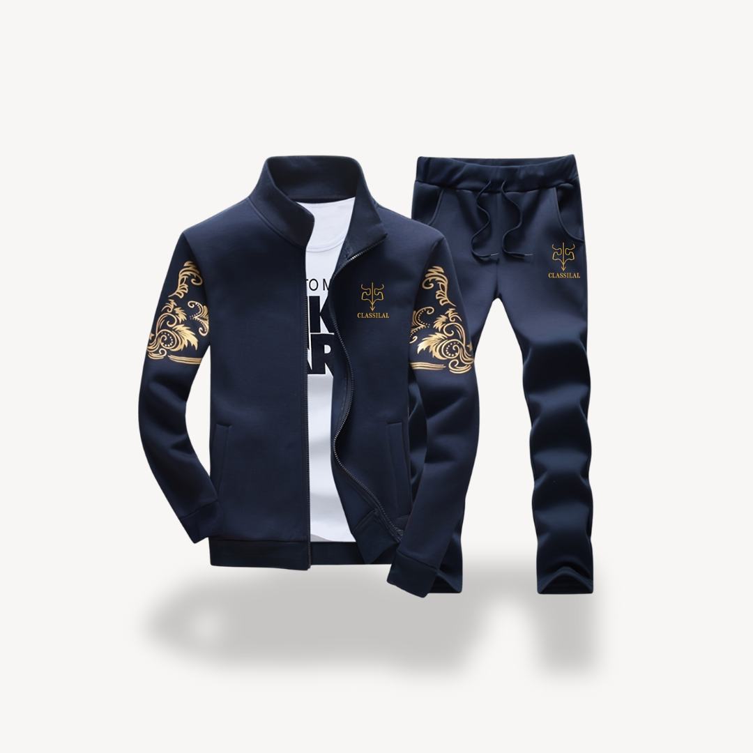 Survêtement Homme Chic Noir et Or pour Fitness et Détente