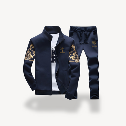 Survêtement Homme Chic Noir et Or pour Fitness et Détente