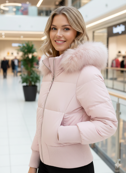 Parka Femme Hiver Simili Cuir Élégant